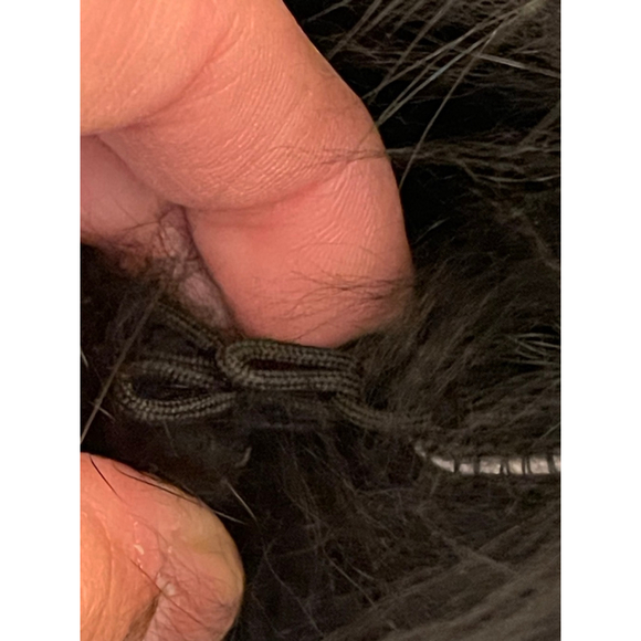 Tourance Genuine Rabbit Fur Vest w/ Long Hair Fur Trim Black Size M - Picture 4 of 8